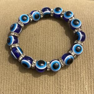 Evil Eye Beaded Stretch Bracelet Jewelry
